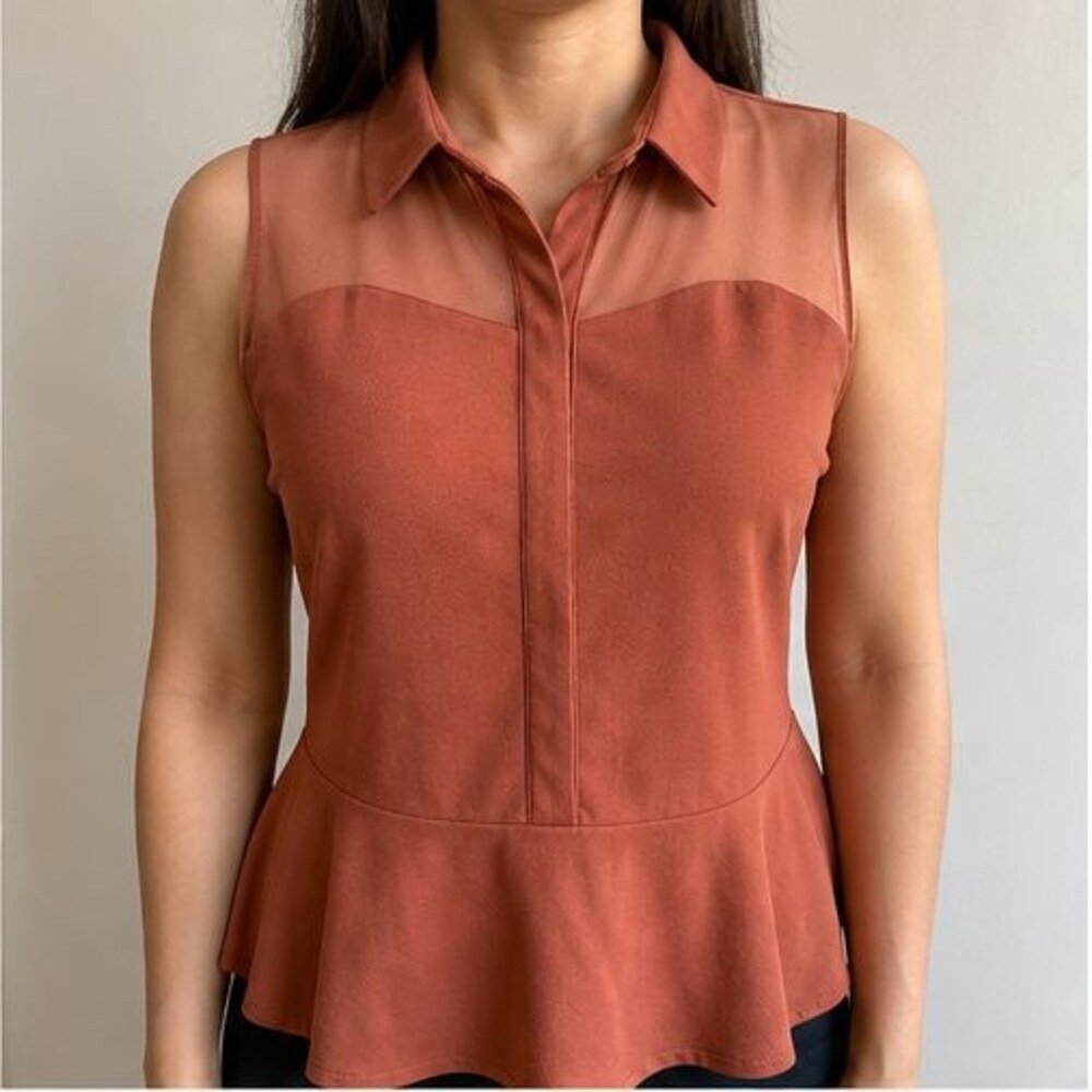 Rust Button Blouse - Picture 2 of 6